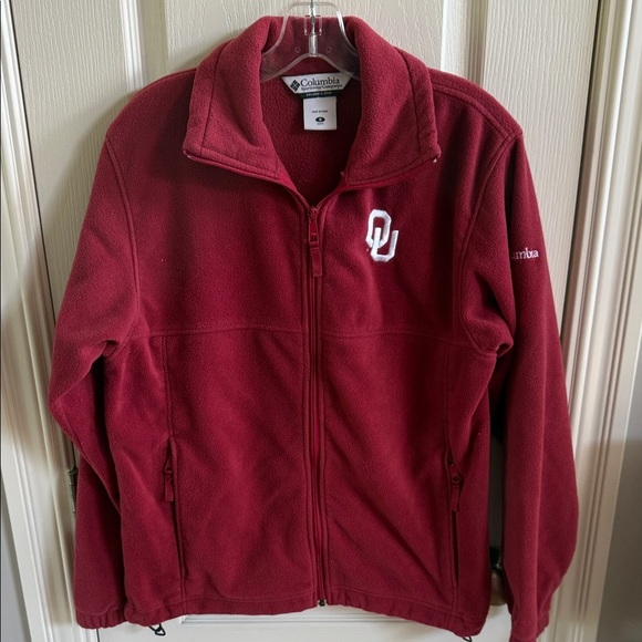 Columbia Maroon Fleece Jacket with OU Embroidered Logo. Size small - Picture 1 of 5